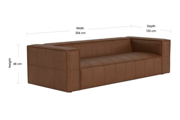 Alasse Genuine Leather 3 Seater Couch - Image 4