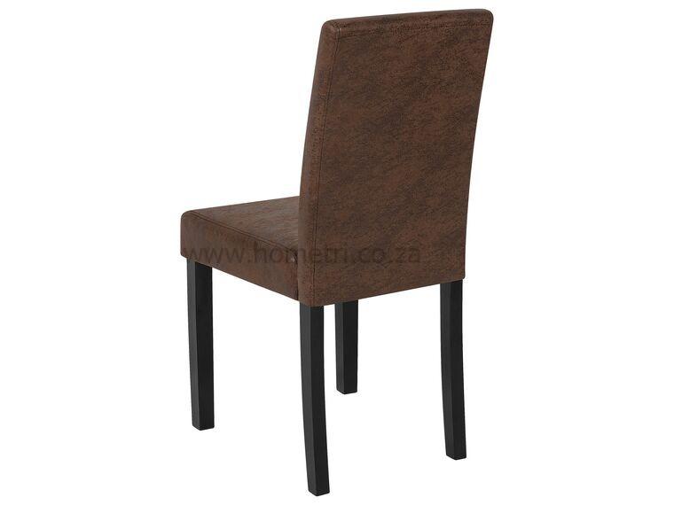 Faux Leather Dining Chairs Brown Bradly - Image 4