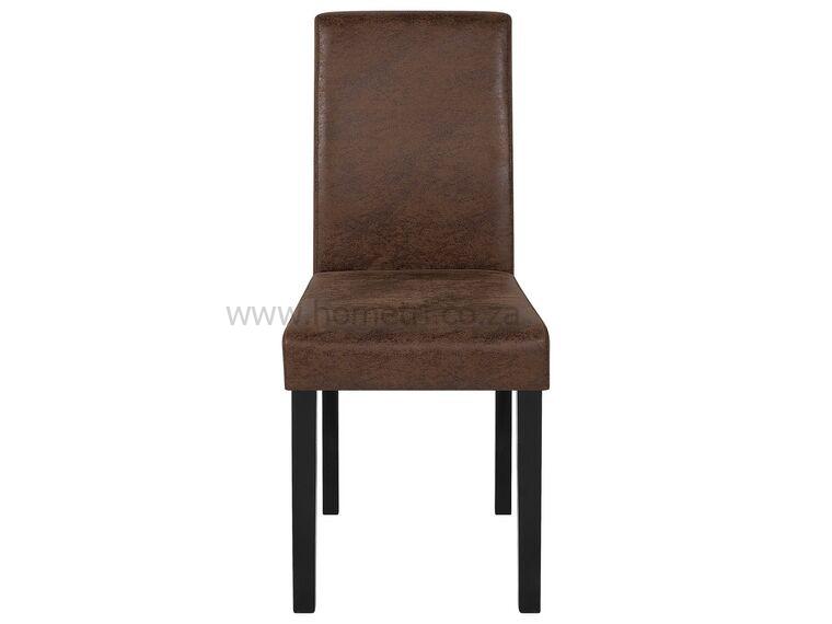 Faux Leather Dining Chairs Brown Bradly - Image 3