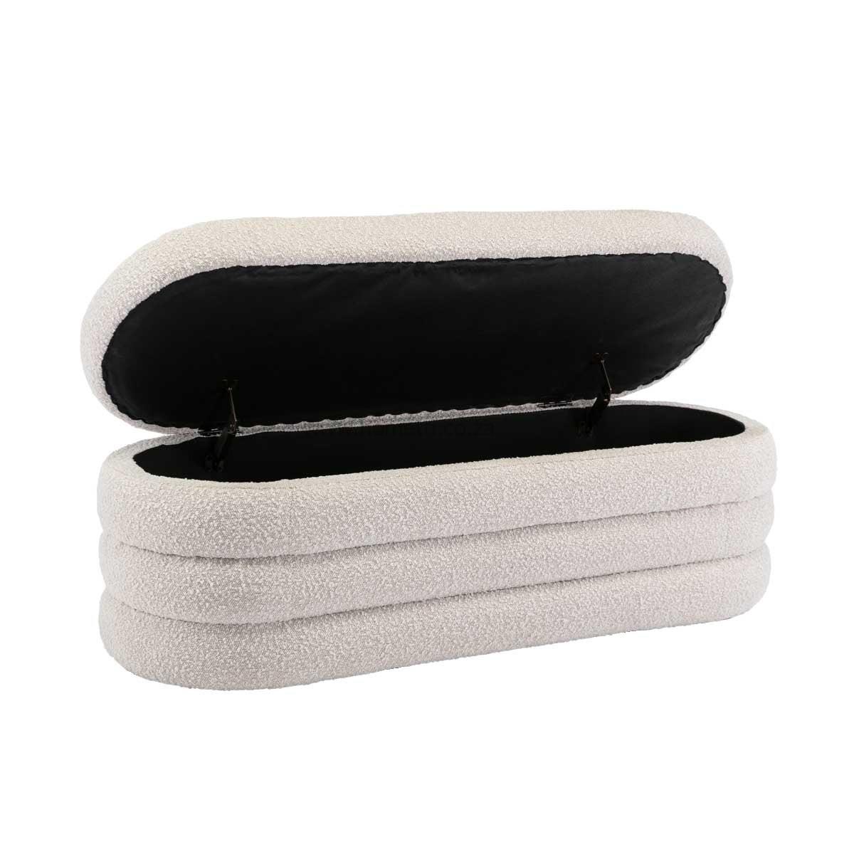 Mekka Boucle Oval Storage Ottoman - Image 3