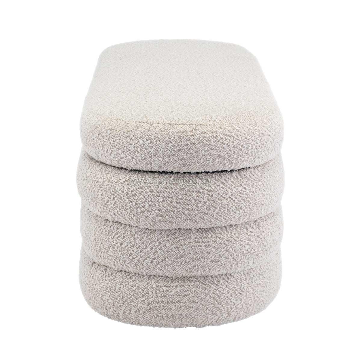 Mekka Boucle Oval Storage Ottoman - Image 2