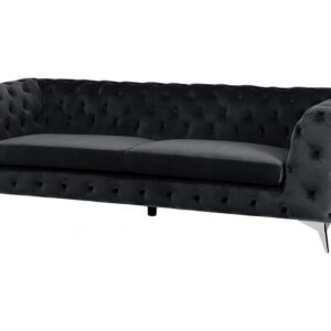 Three Seater Velvet Fabric Chesterfield