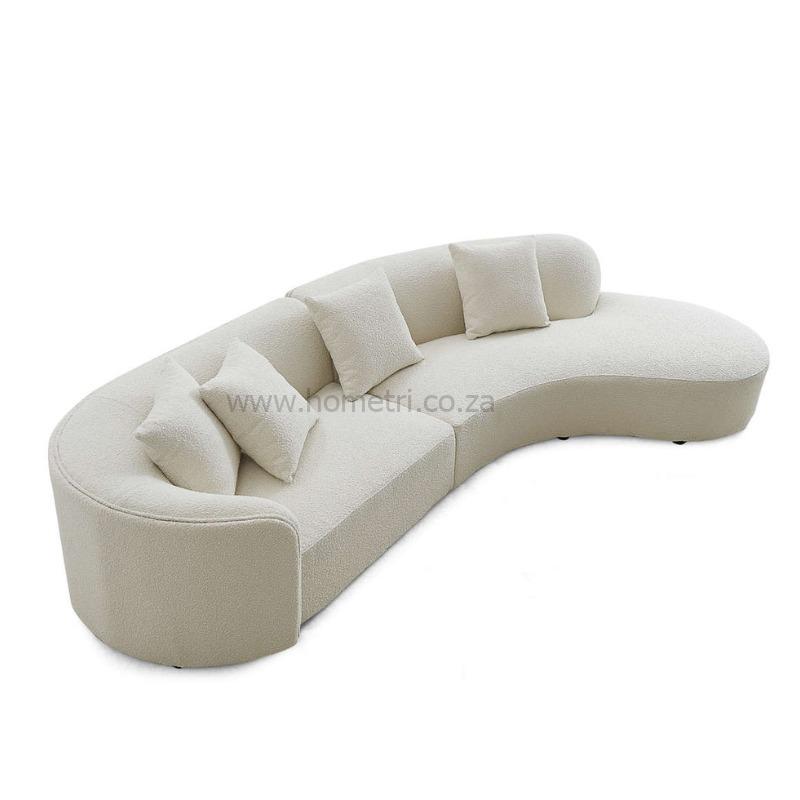 Tuna Curved Boucle Couch - Image 2