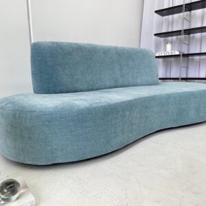 Classic Sky Blue Curved Couch