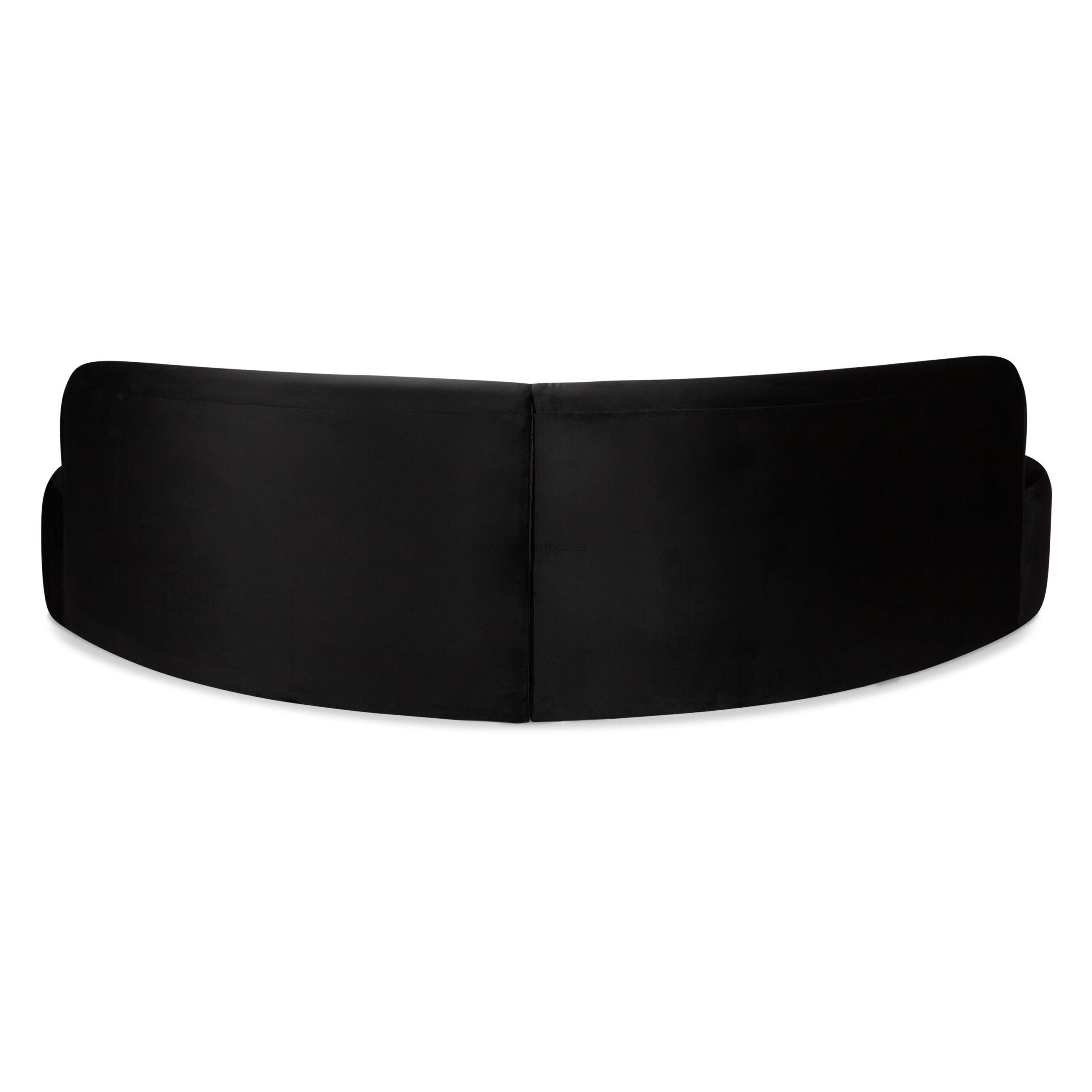 Solberg Black Velvet Curved Couch - Image 5