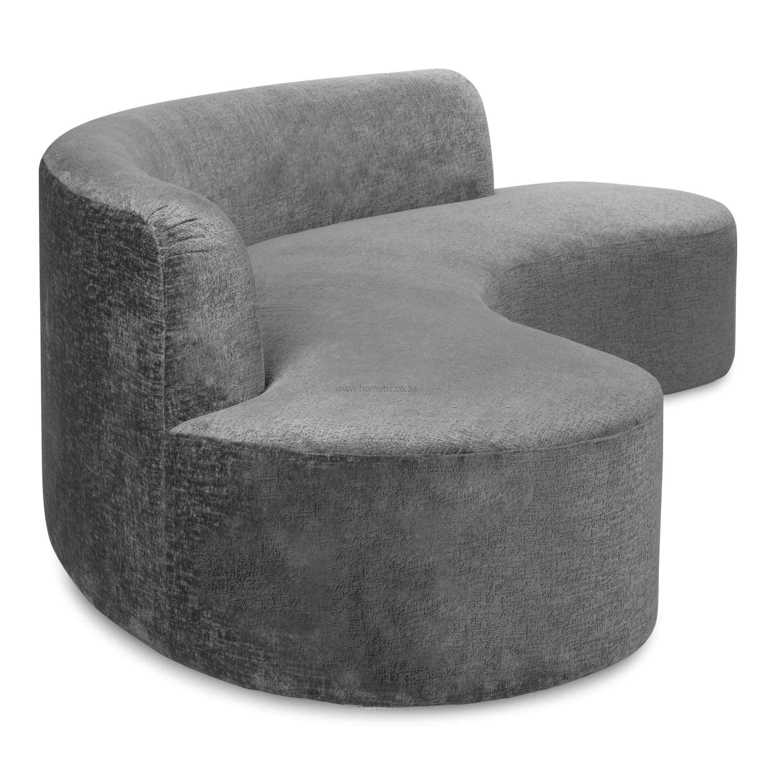 Jay Charcoal Velvet Curved Couch - Image 2