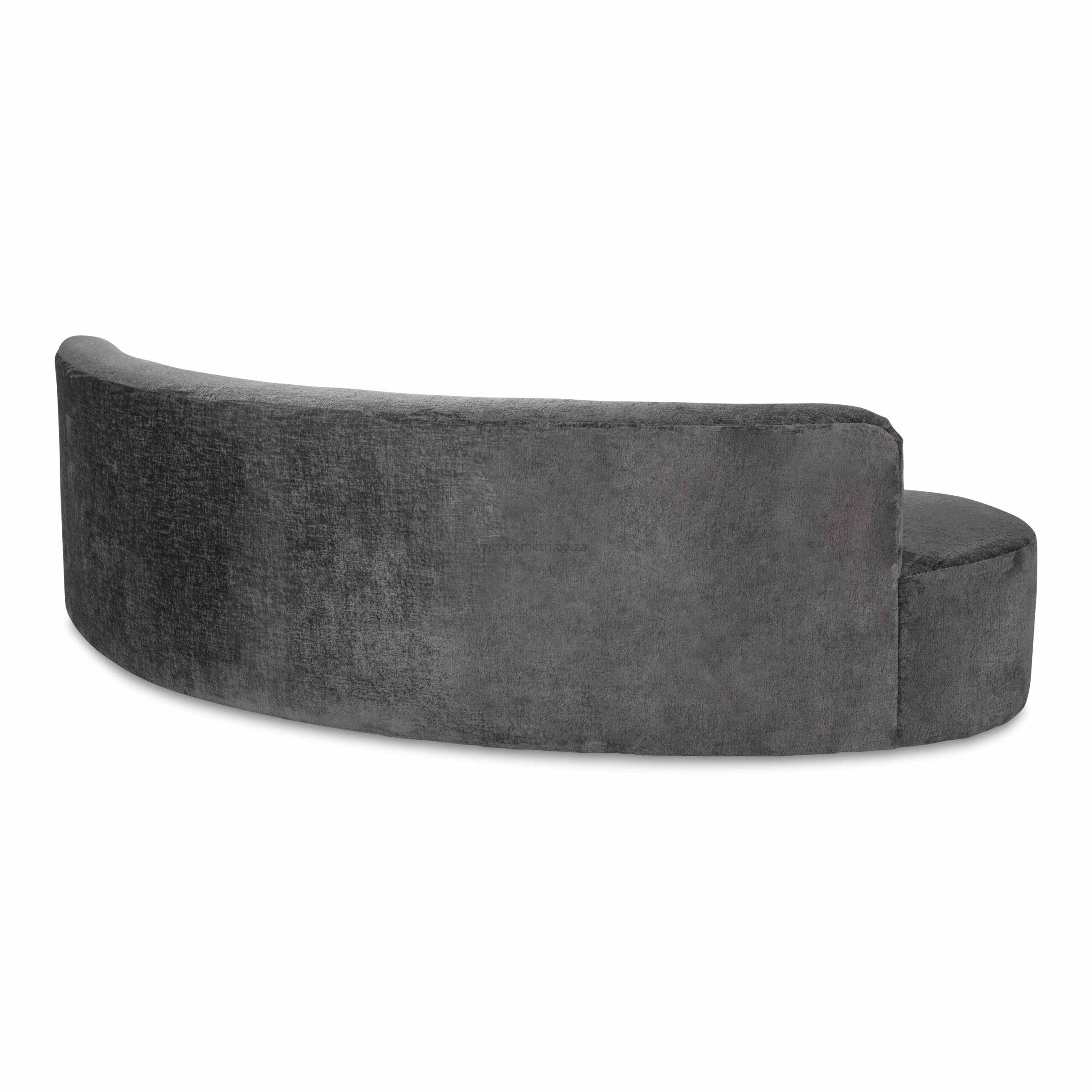 Jay Charcoal Velvet Curved Couch - Image 3