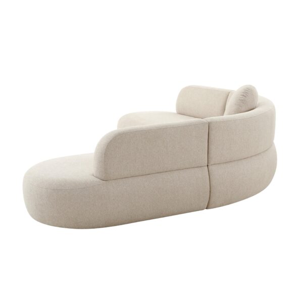 Kaya Beige Linen Curvy Couch - Image 3