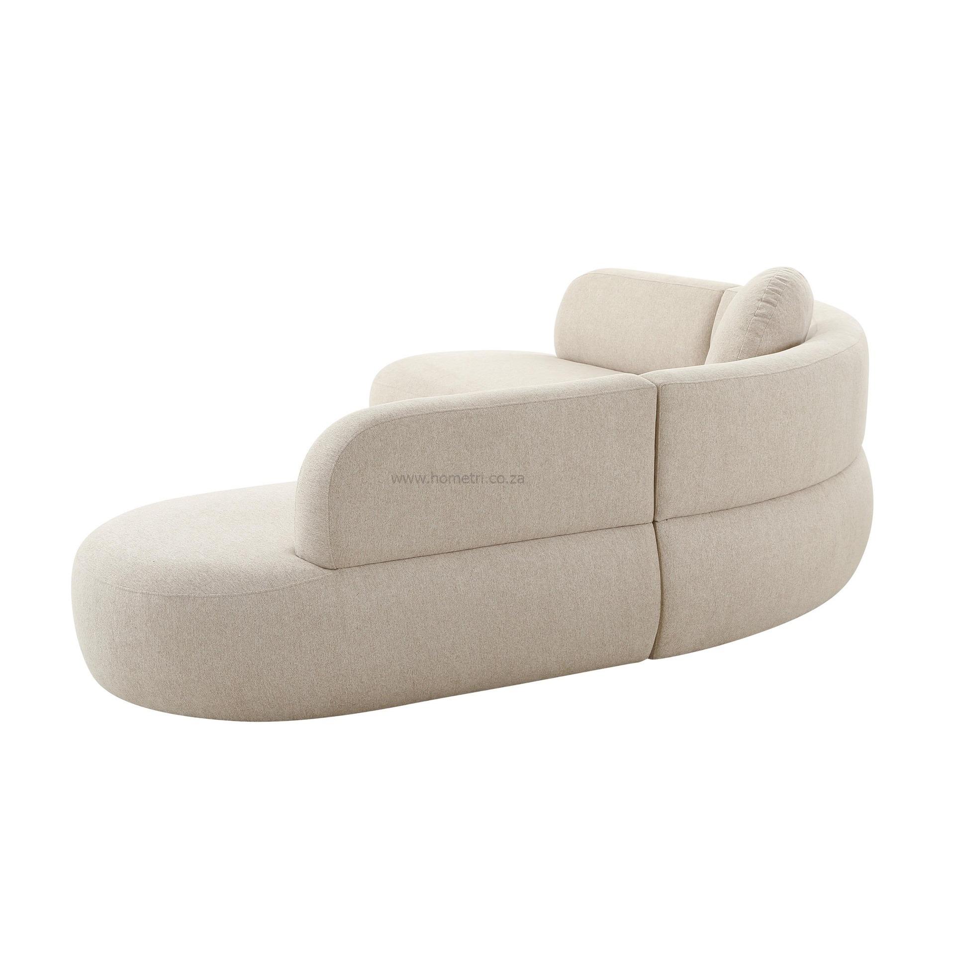 Kaya Beige Linen Curvy Couch - Image 3