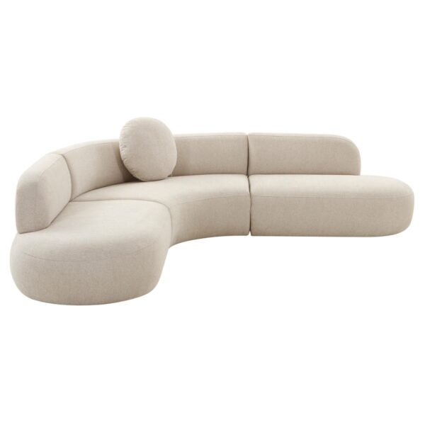 Kaya Beige Linen Curvy Couch