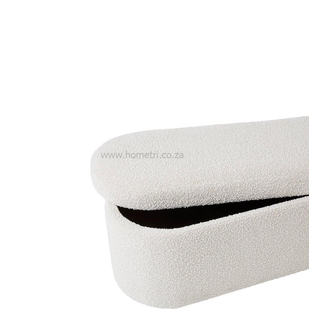 Mekka II Boucle Oval Storage Ottoman - Image 3