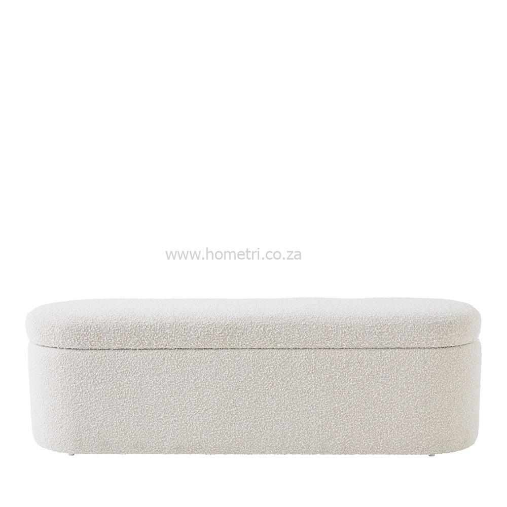 Mekka II Boucle Oval Storage Ottoman
