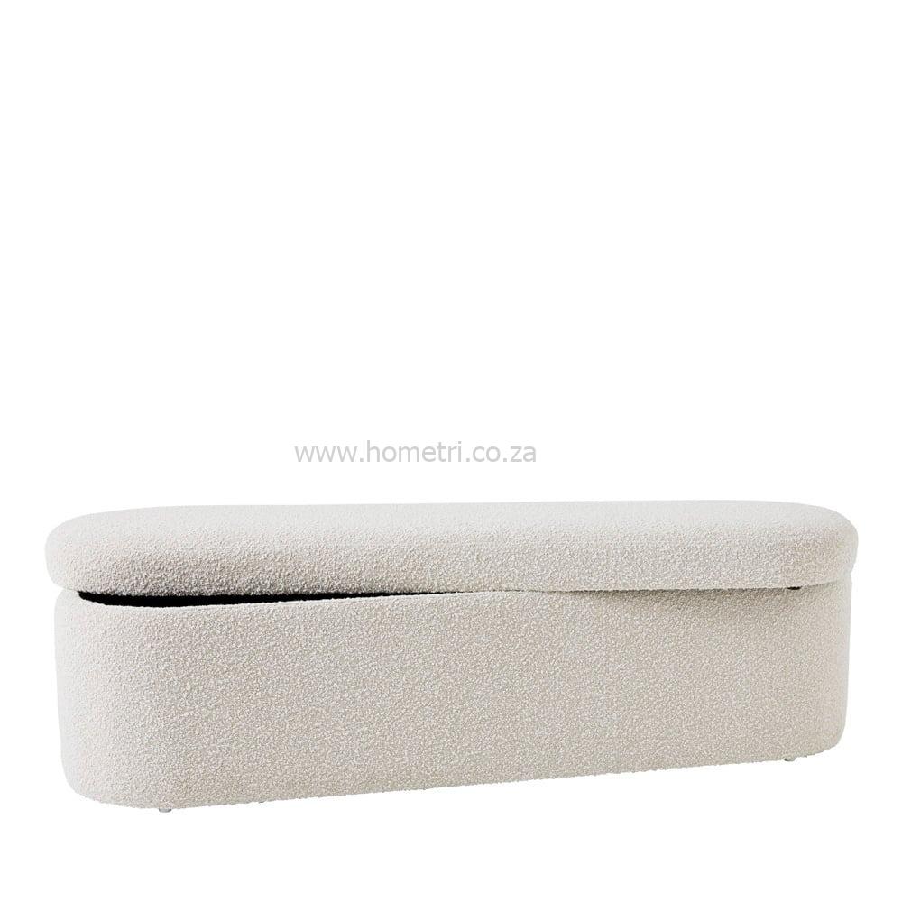 Mekka II Boucle Oval Storage Ottoman - Image 2
