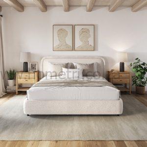 Alternative view of Engrid II Curved Headboard Boucle Bedframe