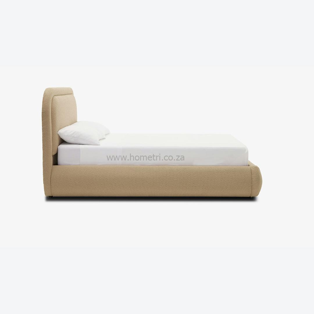 Cedar Curved Headboard Boucle Bedframe - Image 3