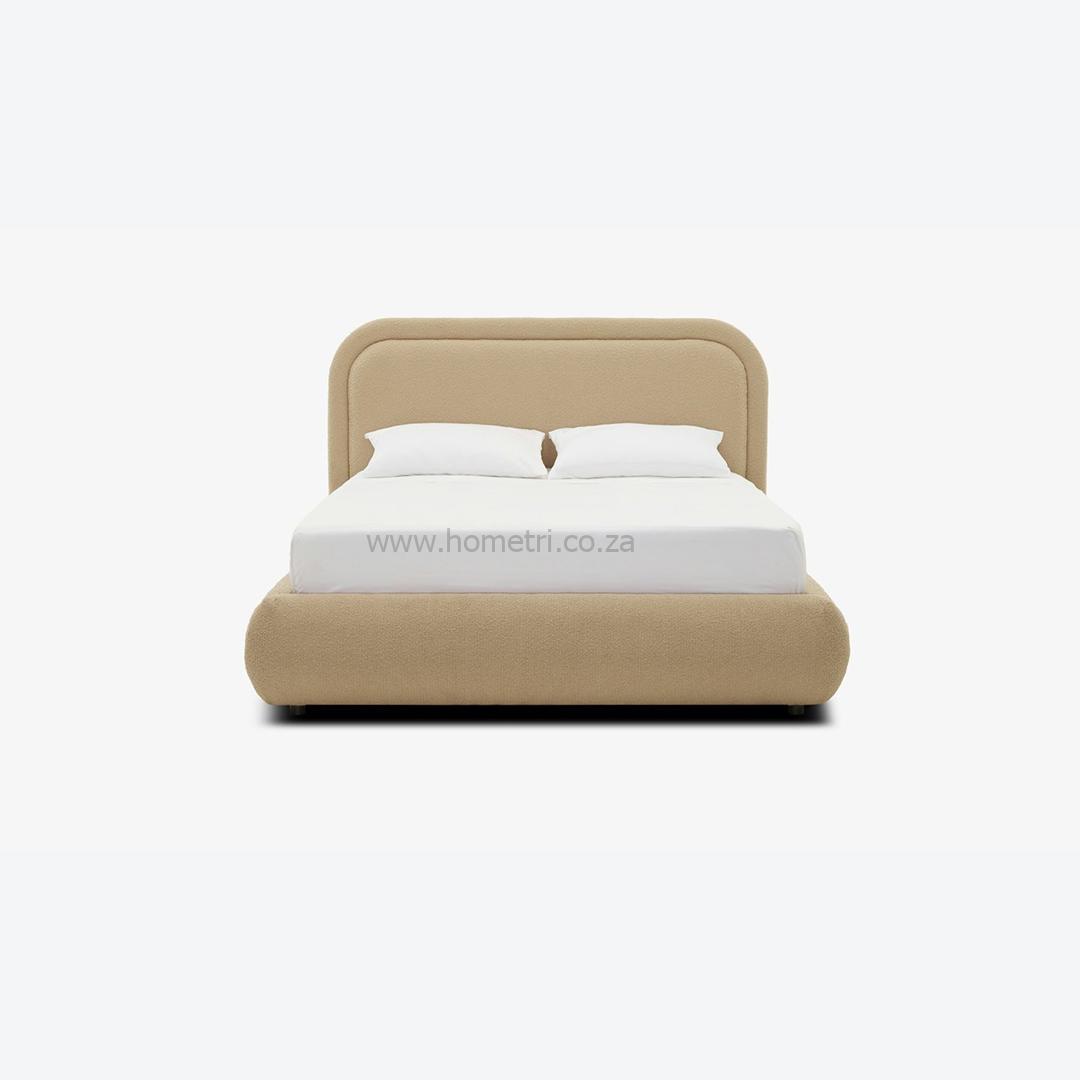 Cedar Curved Headboard Boucle Bedframe - Image 2