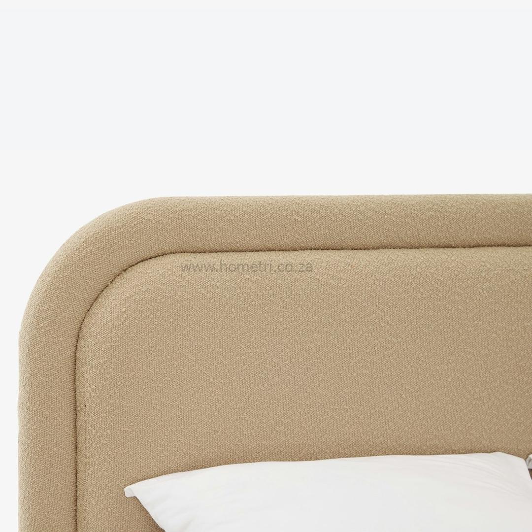 Cedar Curved Headboard Boucle Bedframe - Image 4