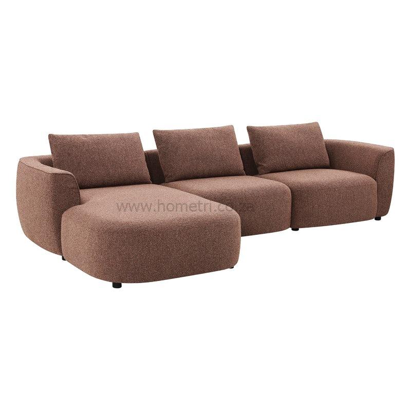 Evra L Shaped Couch Boucle Fabric - Image 2