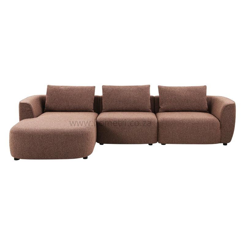 Evra L Shaped Couch Boucle Fabric